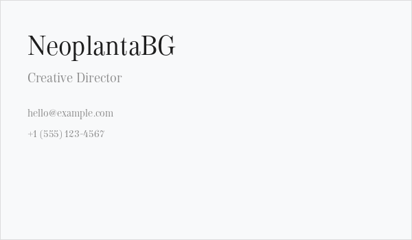 NeoplantaBG Business Card