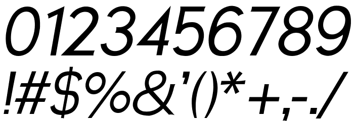 Neos Oblique Font OTHER CHARS