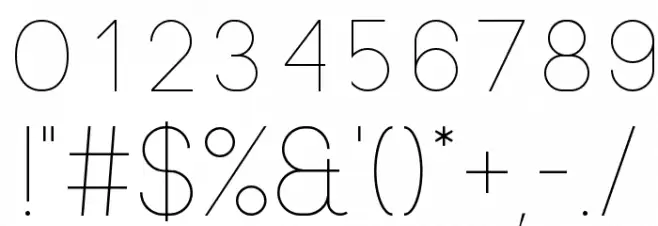 Neou Thin Font OTHER CHARS