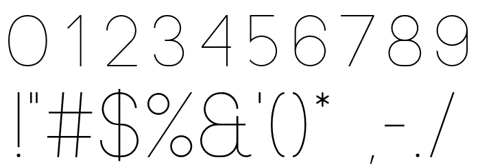 Neou-Thin Font OTHER CHARS