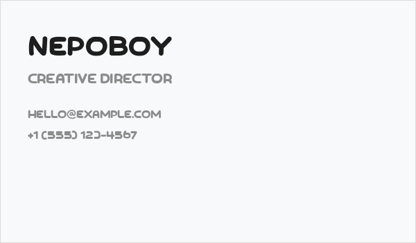 Nepoboy Business Card