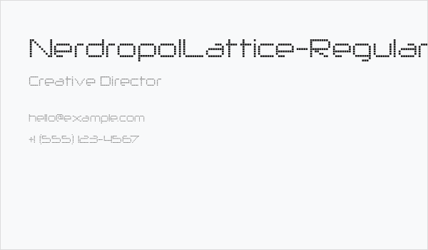 NerdropolLattice-Regular Business Card