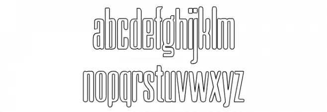 Neretta Outline Caratteri MINUSCOLO
