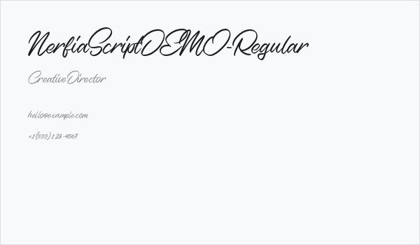 NerfiaScriptDEMO-Regular Business Card