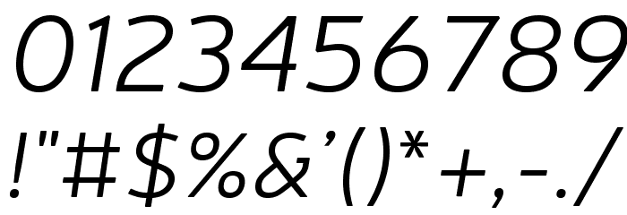 Neris Light Italic Font OTHER CHARS