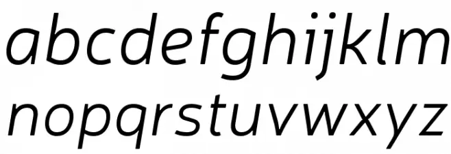 Neris Light Italic Schriftart Kleinbuchstaben