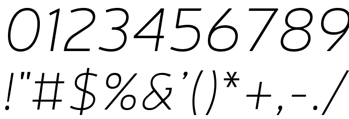 Neris Thin Italic Font OTHER CHARS