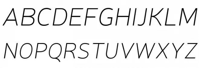 Neris Thin Italic फ़ॉन्ट अपरकेस