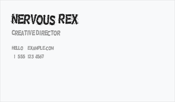 Nervous Rex Business Card