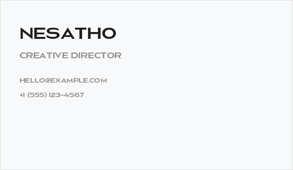 Nesatho Business Card