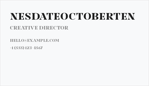 NesdateOctoberTen Business Card