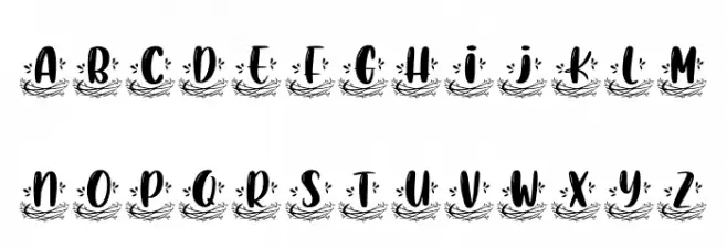 Nest Monogram Schriftart Groß