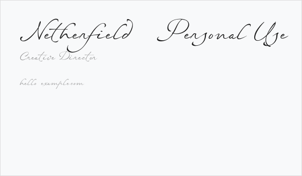 Netherfield - Personal Use Business Card