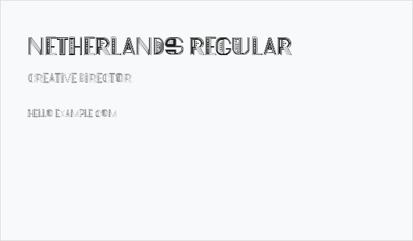 Netherlands Regular Business Card