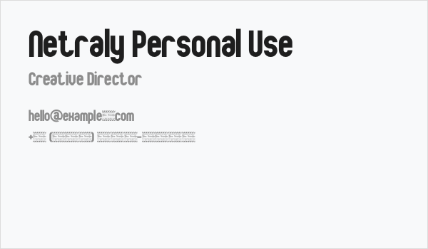 Netraly Personal Use Business Card