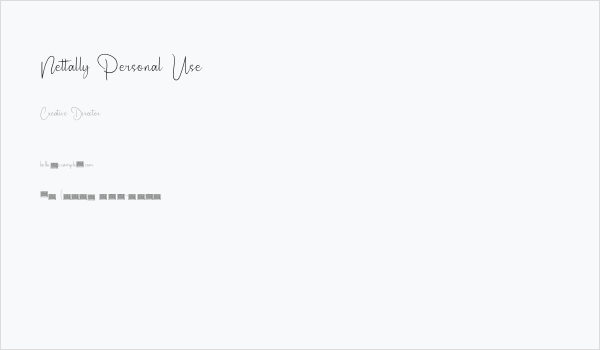Nettally Personal Use Business Card