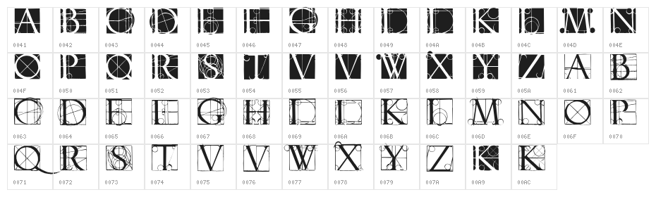 NeudoerfferScribbleQuality Character Map