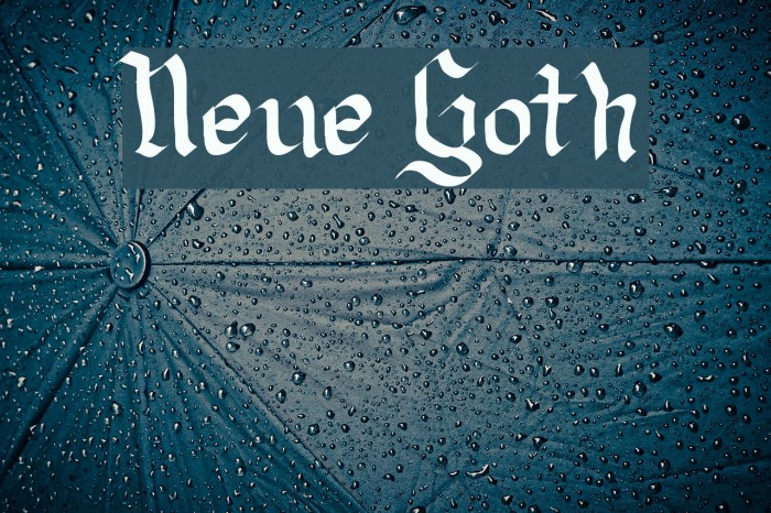 Neue Goth Font examples