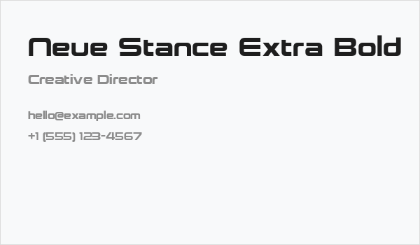 Neue Stance Extra Bold Business Card