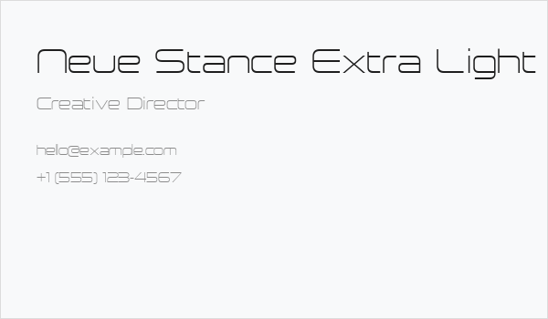Neue Stance Extra Light Business Card