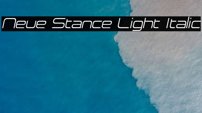 Neue Stance Light Italic Example 2