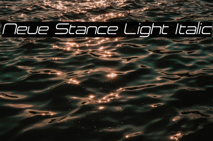 Neue Stance Light Italic Example 3