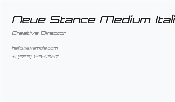 Neue Stance Medium Italic Business Card