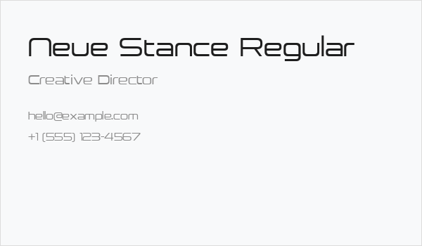 Neue Stance Regular Business Card