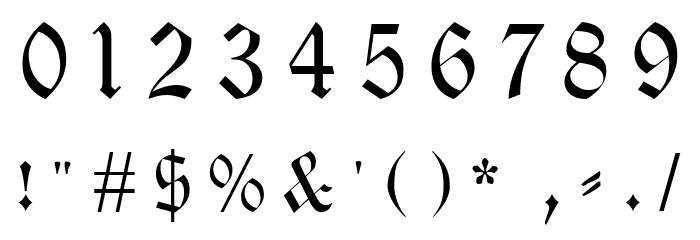 Neue Theuerdank Fraktur UNZ1 Italic Font OTHER CHARS