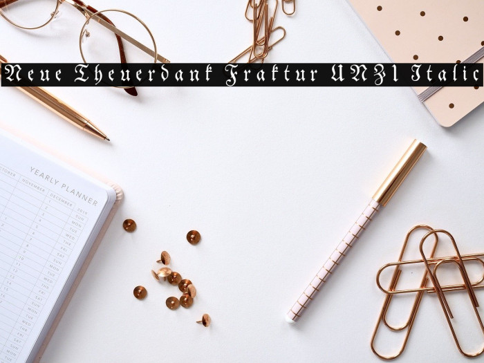 Neue Theuerdank Fraktur UNZ1 Italic Font examples
