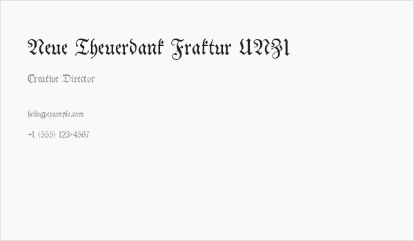 Neue Theuerdank Fraktur UNZ1 Business Card