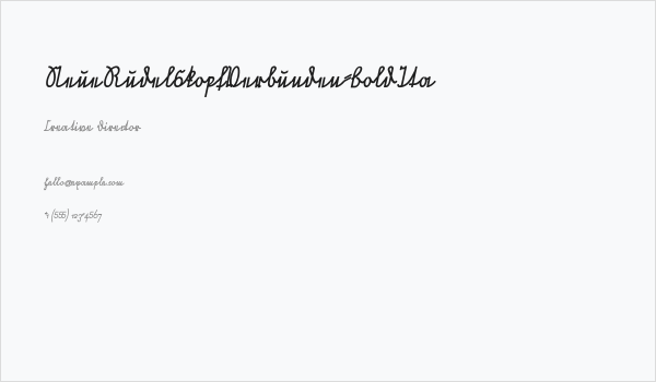 NeueRudelskopfVerbunden-BoldIta Business Card