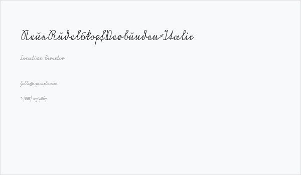 NeueRudelskopfVerbunden-Italic Business Card