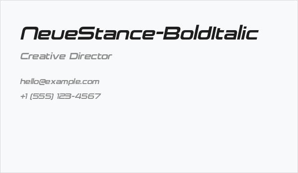 NeueStance-BoldItalic Business Card