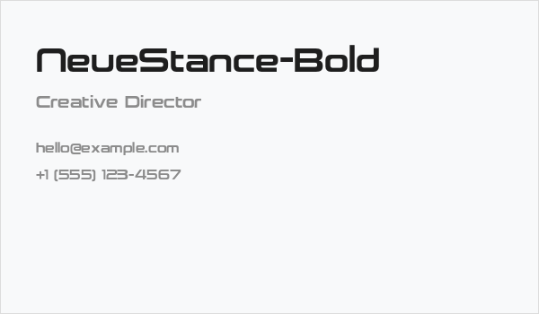 NeueStance-Bold Business Card