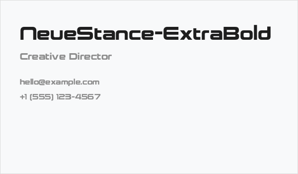NeueStance-ExtraBold Business Card