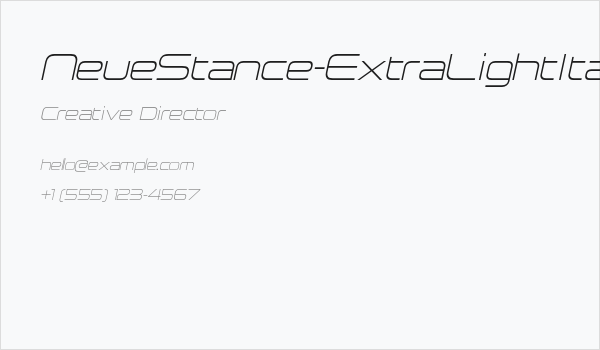 NeueStance-ExtraLightItalic Business Card