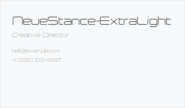 NeueStance-ExtraLight Business Card