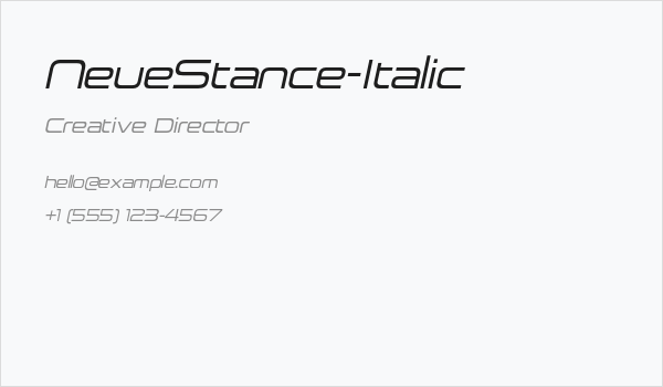 NeueStance-Italic Business Card