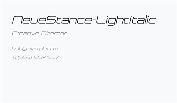 NeueStance-LightItalic Business Card