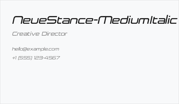 NeueStance-MediumItalic Business Card