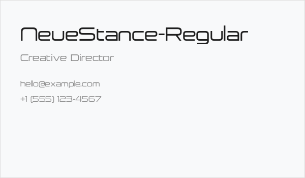 NeueStance-Regular Business Card
