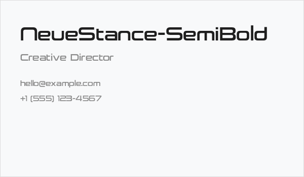 NeueStance-SemiBold Business Card