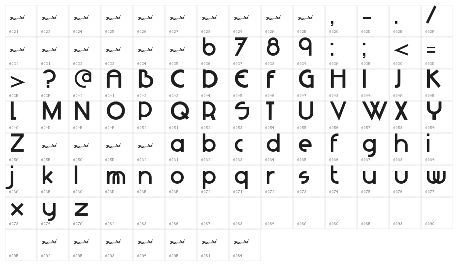 NeuesBauen-Demo Character Map