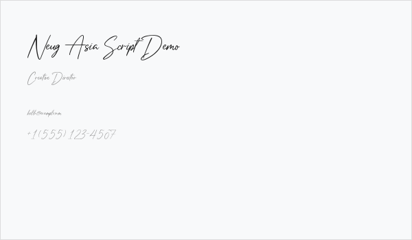 Neug Asia Script Demo Business Card