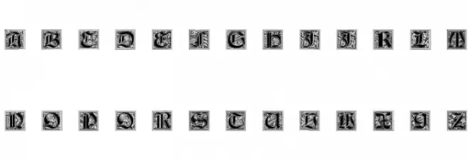 Neugotische Initialen Schriftart Groß
