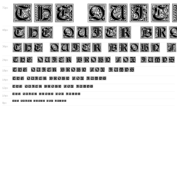 Neugotische Initialen Waterfall