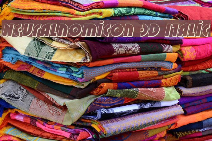 Neuralnomicon 3D Italic Font examples
