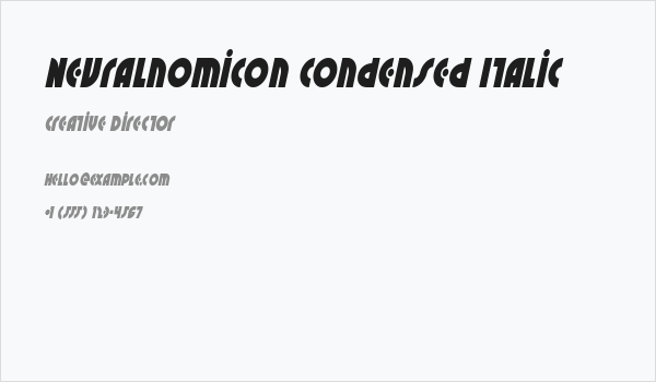 Neuralnomicon Condensed Italic Business Card