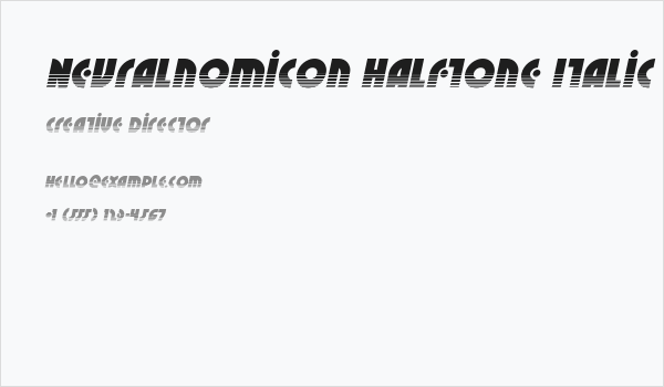 Neuralnomicon Halftone Italic Business Card